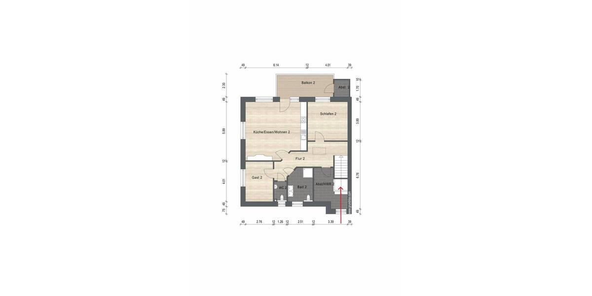 Etagenwohnung Wiesmoor Wiesederfehn - 3 Zimmer, 100 m&sup2;, 1.100&euro; | Angebot:25938375