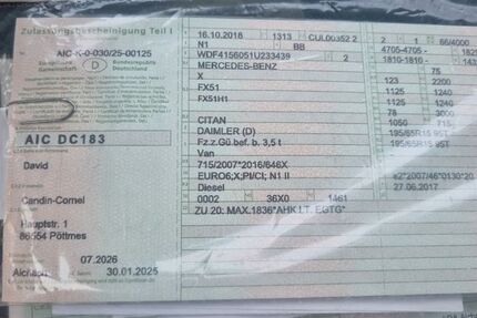 Mercedes-Benz eCitan 175.000 km 6.450 &euro; Pöttmes 86554