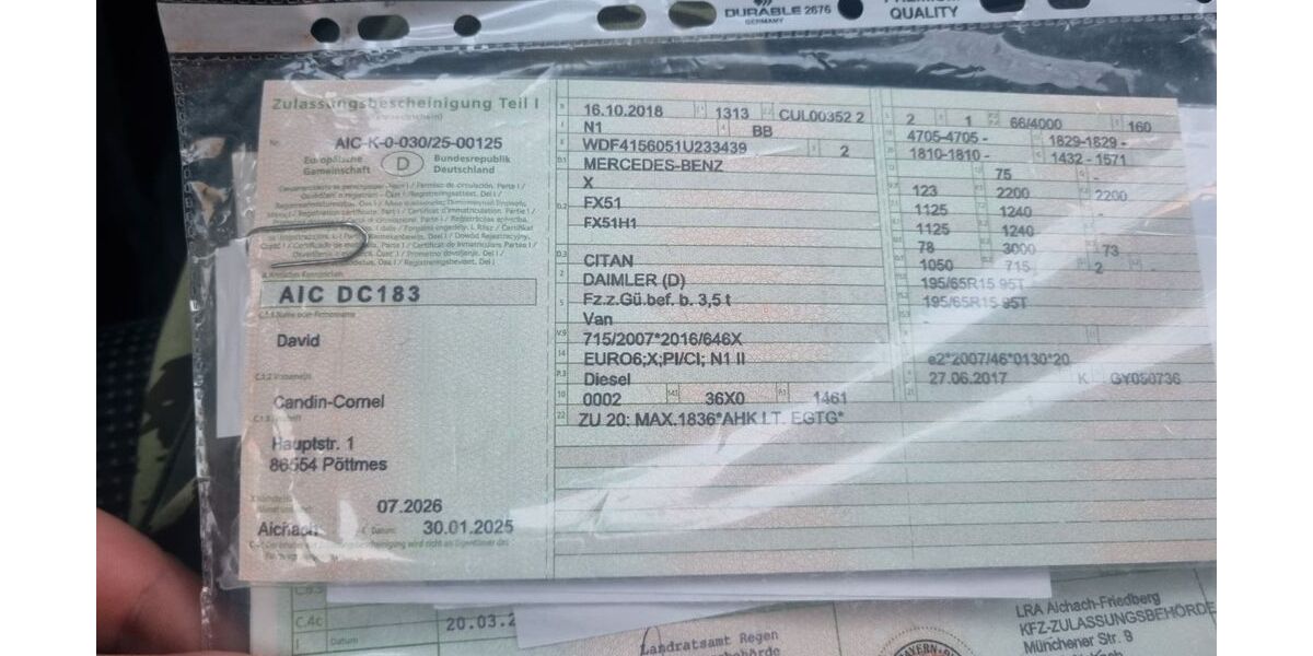 Mercedes-Benz eCitan 175.000 km 6.450 &euro; Pöttmes 86554