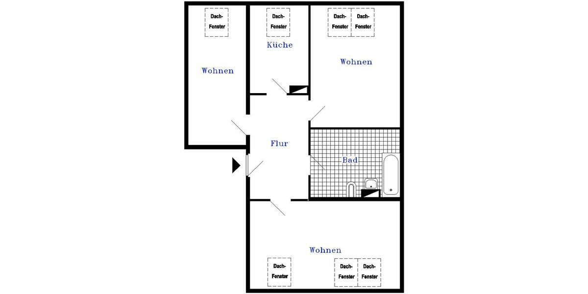 Dachgeschoßwohnung Rathenow - 3 Zimmer, 71 m&sup2;, 391&euro; | Angebot:26335180