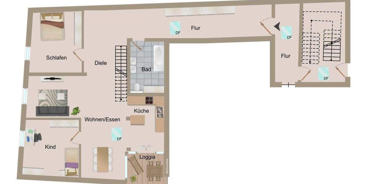 Moderne Neubauwohnung mit Altbauflair - 3,5-Zimmer-Dachgeschoss - in Berching-Altstadt 3 zimmer