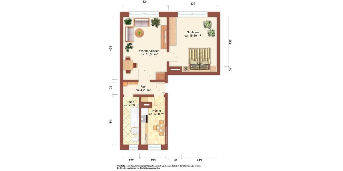 Erdgeschoßwohnung Rothenburg/Oberlausitz Oberlausitz - 2 Zimmer, 46 m&sup2;, 264&euro; | Angebot:26058034