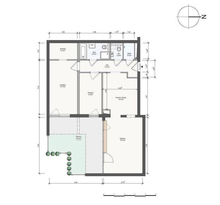 Hochwertig modernisierte GartenWohnung mit Terrasse & TG-Stellplatz