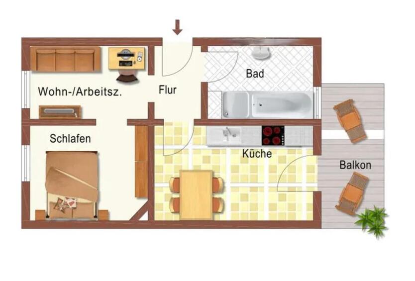 ✅ 2 Zi Apartement Loggia ETW Frankfurt – Bornheim TOP
