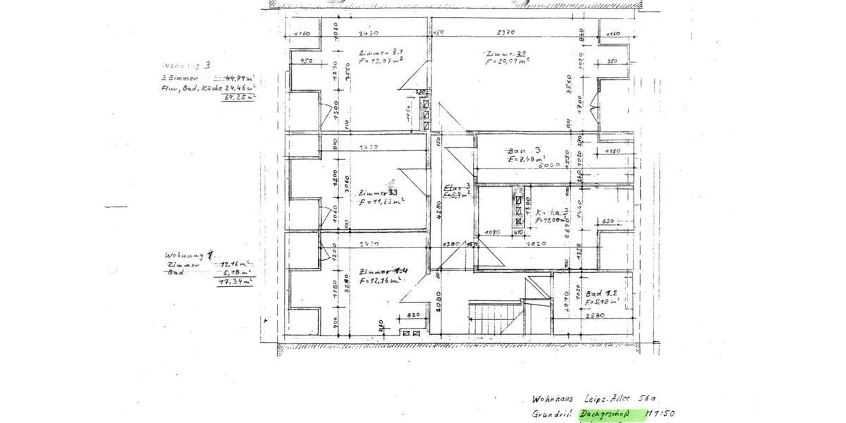 Dachgeschoßwohnung Anklam - 4 Zimmer, 95 m&sup2;, 760&euro; | Angebot:25255851