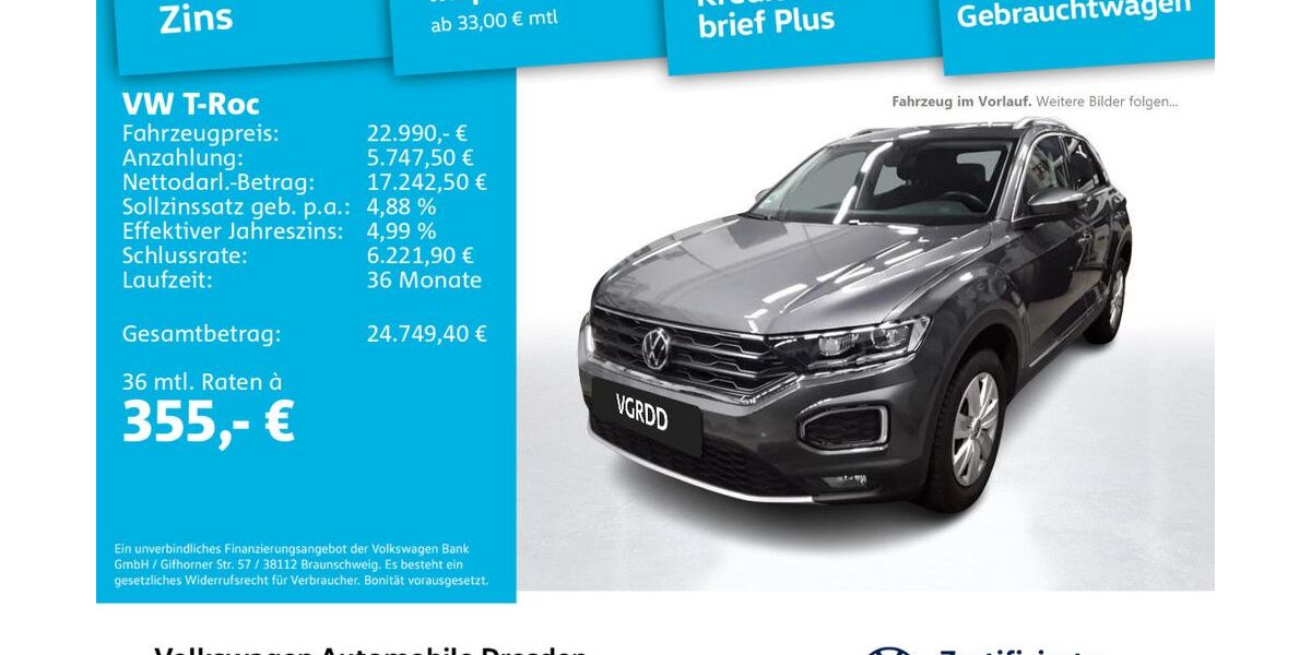 VW T-Roc 38.263 km 22.990 &euro; Dresden 01067
