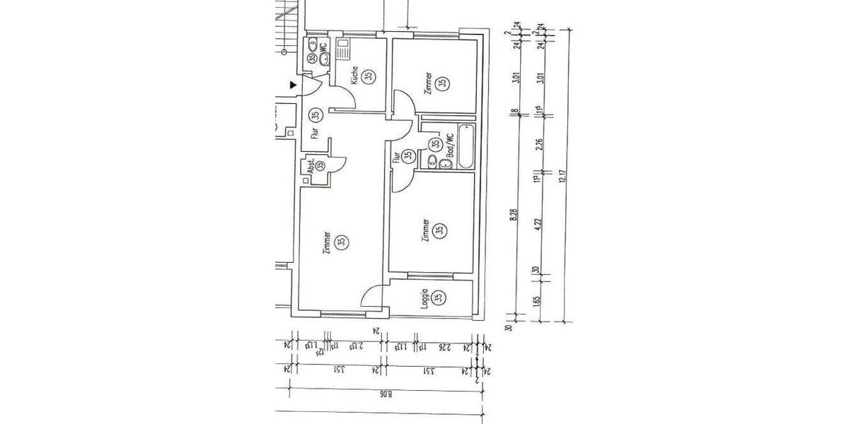 Etagenwohnung Essen Stadtbezirk VIII - 3.5 Zimmer, 74 m&sup2;, 245.000&euro; | Angebot:27416085
