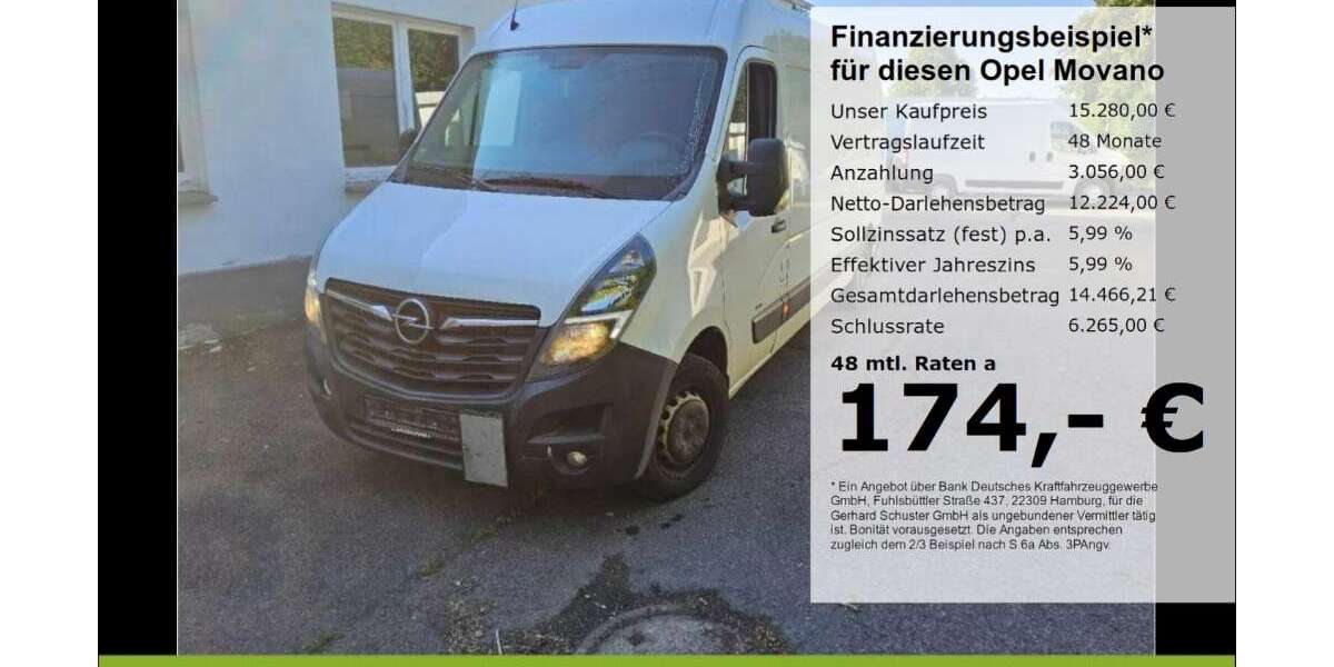 Opel Movano 162.166 km 15.280 &euro; Ruhstorf 94099
