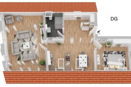 Wohnen im vollständig sanierten Kulturdenkmal im Zentrum der Hansestadt Wismar 3ZKB DG Wohnung 81m² mit EBK Erstbezug zimmer