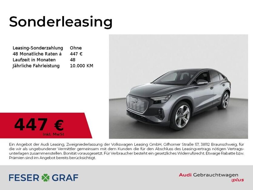 Audi Q4 e-tron 3.377 km 49.910 € Nürnberg 90411