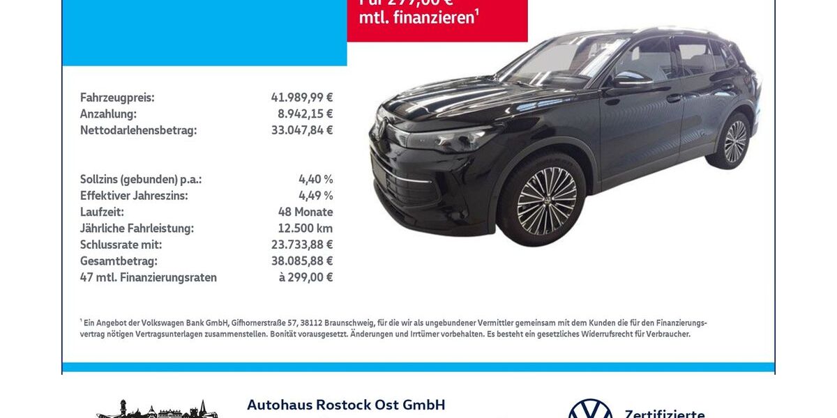 VW Tiguan 19.000 km 41.990 &euro; Rostock 18146