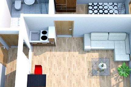 helle 2-Raum-Wohnung mit Einbauküche und Tiefgaragenstellplatz, unbefristet vermietet 2 zimmer