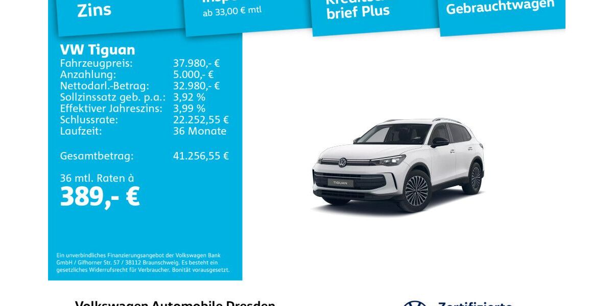 VW Tiguan 27.423 km 36.490 &euro; Dresden 01169