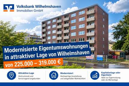 Wohnung Wilhelmshaven Heppens - 4 Zimmer, 86 m&sup2;, 225.000&euro; | Angebot:26964766
