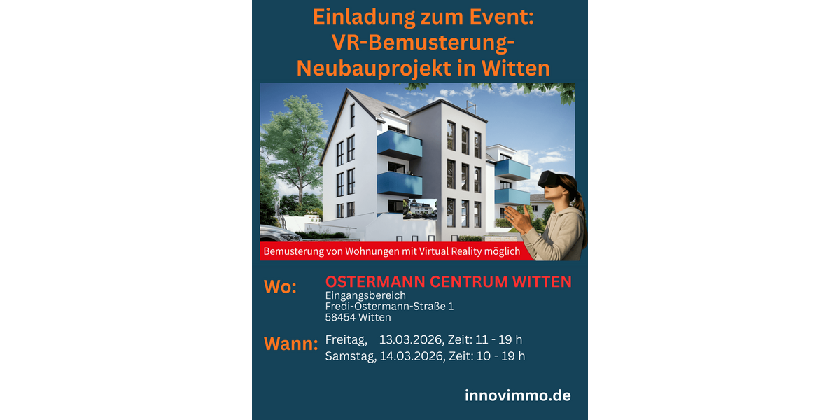 Etagenwohnung Witten Heven - 4 Zimmer, 100 m&sup2;, 399.990&euro; | Angebot:25566662