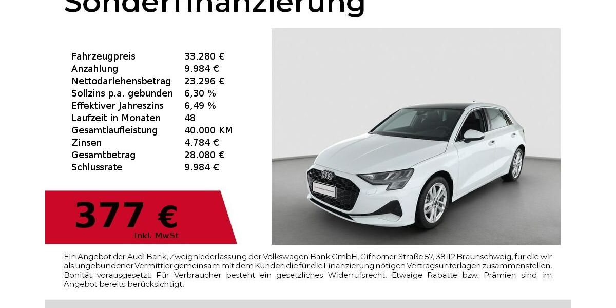 Audi A3 9.800 km 31.980 &euro; Nürnberg 90411