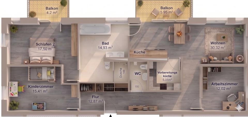 Etagenwohnung Beeskow - 4 Zimmer, 121 m&sup2;, 1.855&euro; | Angebot:26386823