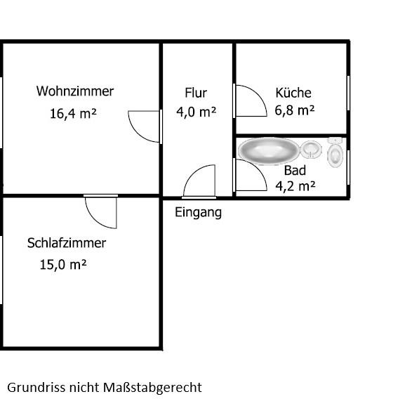 Etagenwohnung Kamenz - 2 Zimmer, 47 m&sup2;, 265&euro; | Angebot:25962397