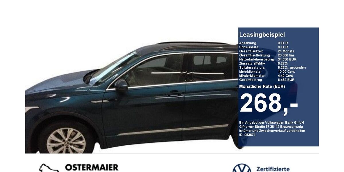 VW Tiguan 13.320 km 34.030 &euro; Vilsbiburg 84137