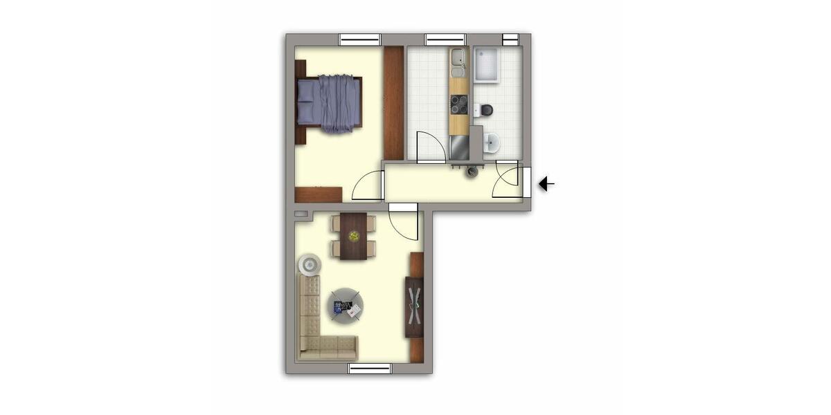 Erdgeschoßwohnung Brandenburg an der Havel Görden - 2 Zimmer, 45 m&sup2;, 375&euro; | Angebot:26663506