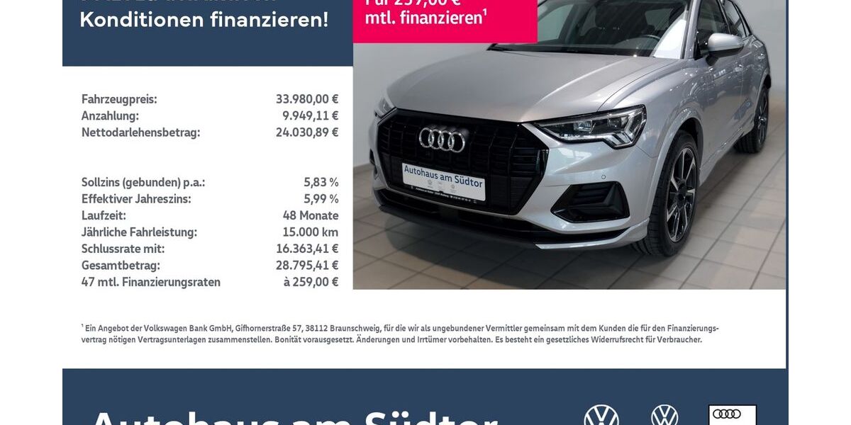 Audi Q3 43.649 km 32.580 &euro; Rietberg 33397