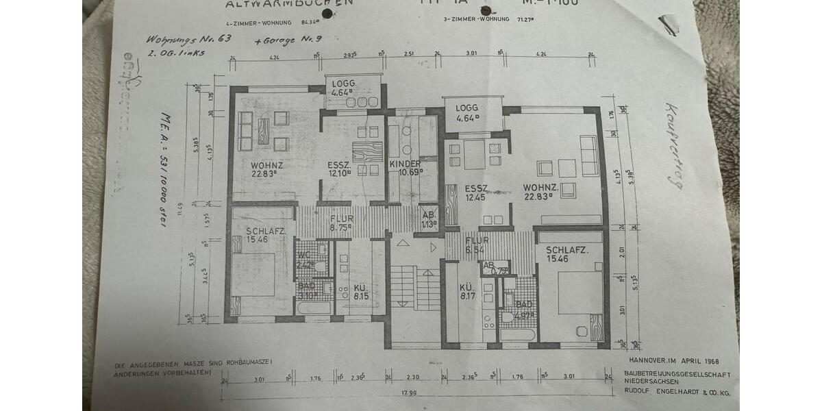 4-Zimmerwohnung inkl. Garage in Altwarmbüchen zu verkaufen 4 zimmer