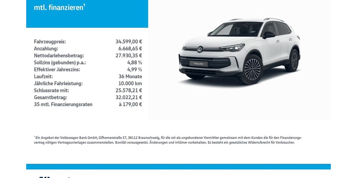 VW Tiguan 21.817 km 34.599 &euro; Mühlhausen/Thüringen 99974