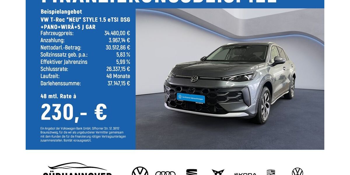 VW T-Roc 2.000 km 33.880 &euro; Göttingen 37081