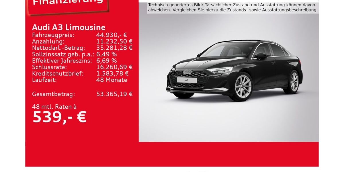 Audi A3 4.408 km 44.930 € Ulm 89073