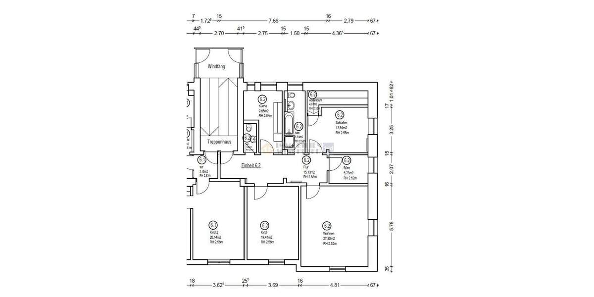 Etagenwohnung Regensburg Kasernenviertel - 4 Zimmer, 105 m&sup2;, 435.000&euro; | Angebot:25702515