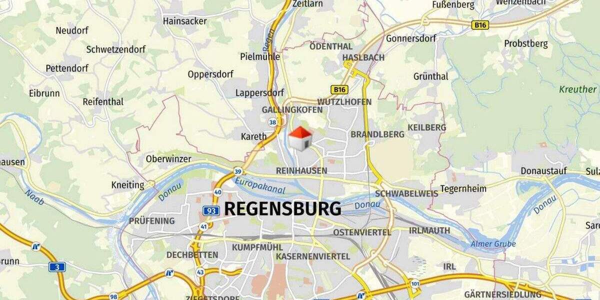 Etagenwohnung Regensburg / Reinhausen Reinhausen - 4 Zimmer, 100 m&sup2;, 1.300&euro; | Angebot:24992627