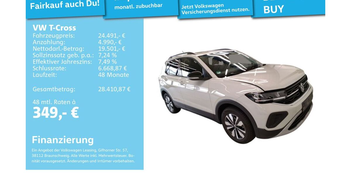 VW T-Cross 9.213 km 24.491 &euro; Mannheim 68309