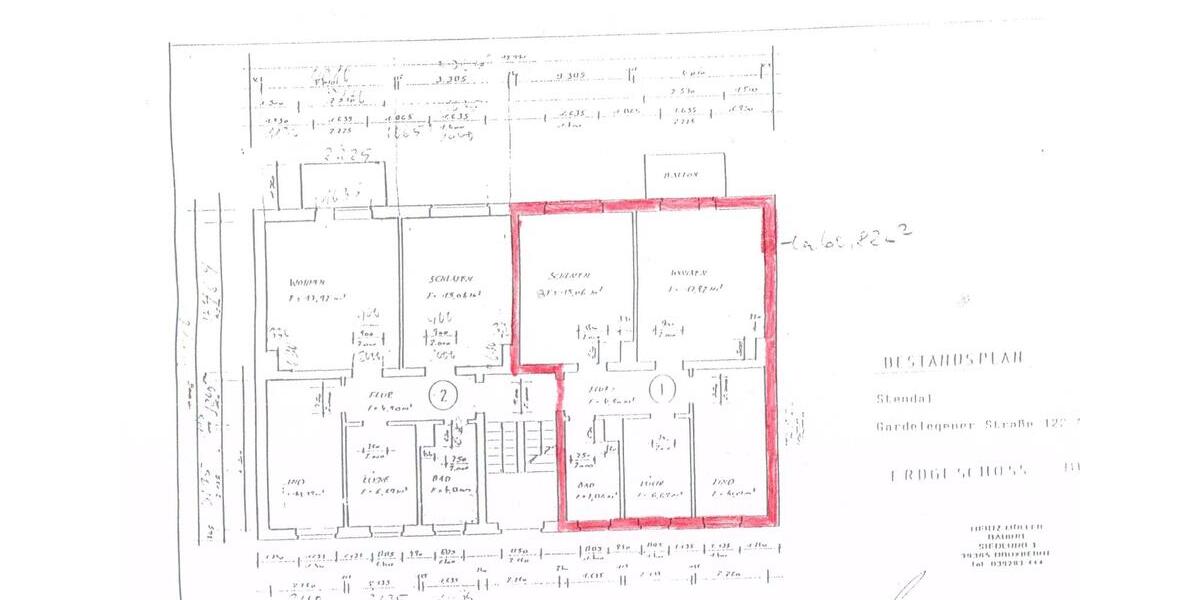 Erdgeschoßwohnung Schönhausen (Elbe) - 3 Zimmer, 60 m&sup2;, 350&euro; | Angebot:24866942