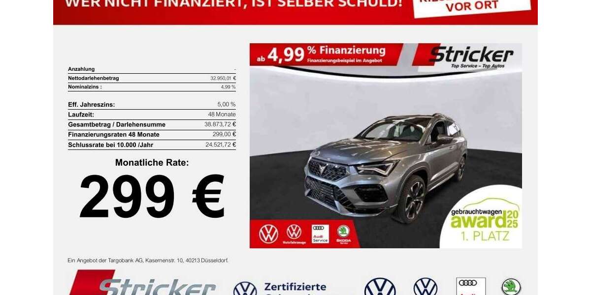 Cupra Ateca 10.159 km 32.949 &euro; Horn-Bad Meinberg 32805