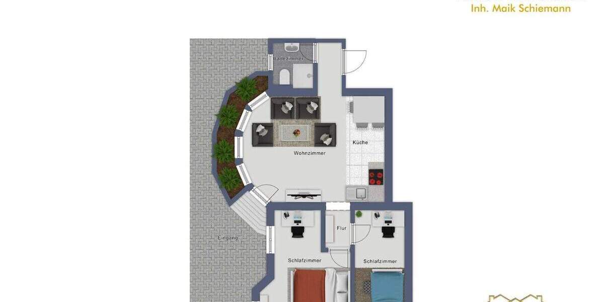 Etagenwohnung Bitterfeld Kraftwerksiedlung - 3 Zimmer, 74 m&sup2;, 73.500&euro; | Angebot:24812668