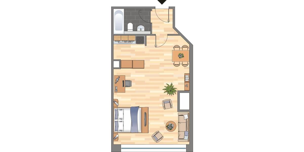 Etagenwohnung Düsseldorf Stadtbezirk 3 - 1 Zimmer, 47 m&sup2;, 779&euro; | Angebot:25918622
