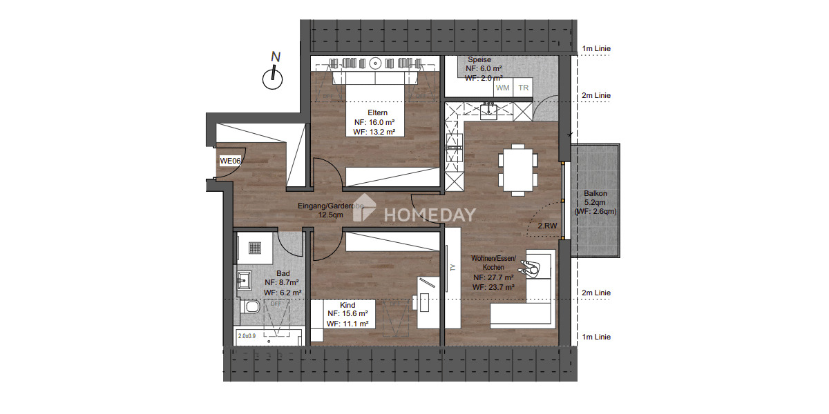 Etagenwohnung Mintraching (Wohnung F) Mangolding - 3 Zimmer, 71 m&sup2;, 309.000&euro; | Angebot:26696140