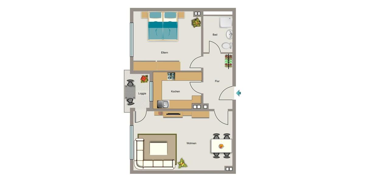 Etagenwohnung Leverkusen Alkenrath - 2.5 Zimmer, 58 m&sup2;, 640&euro; | Angebot:26375760