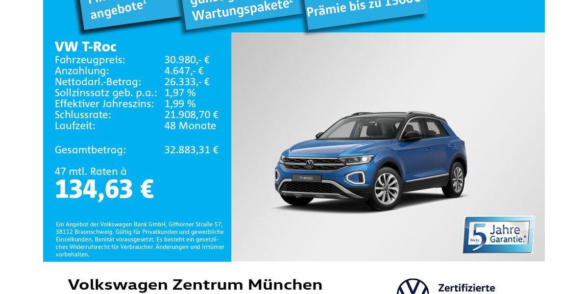 VW T-Roc 8.184 km 30.980 &euro; München 80687