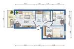 Gemütliche 2-Zimmer-Wohnung im 4. Obergeschoss mit Balkon und Badewanne - Appartement Schmölln | Angebot:25897911