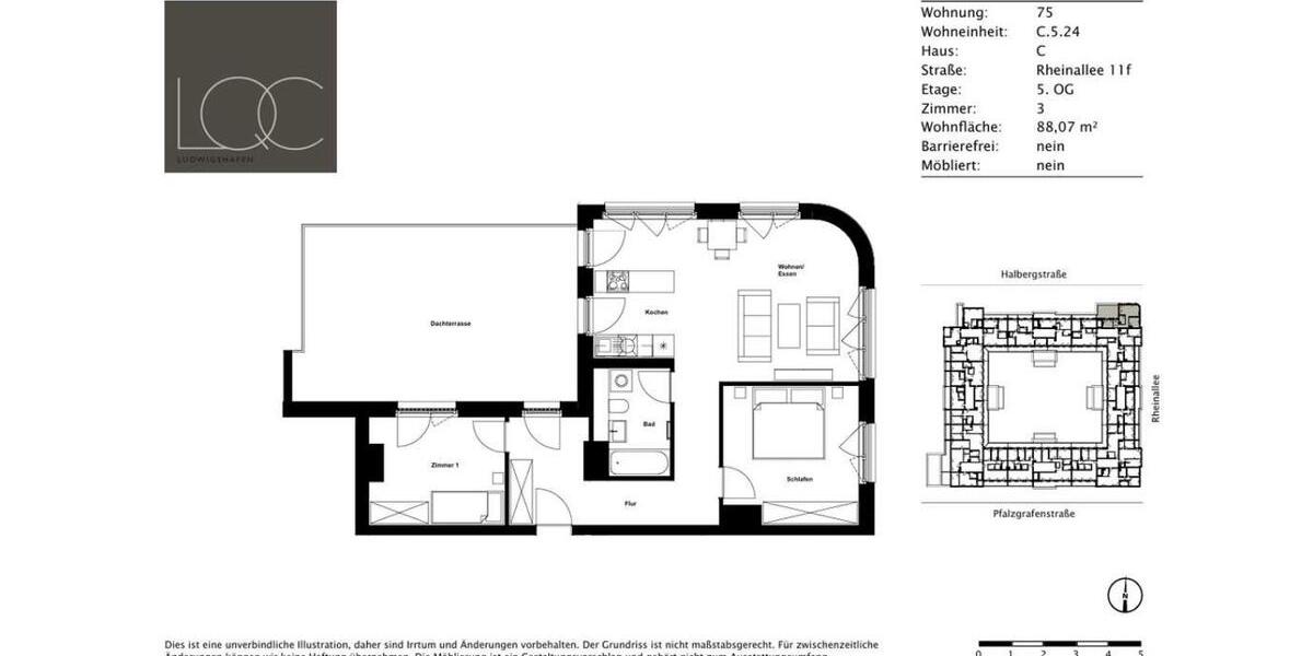 Einfamilienhaus Ludwigshafen am Rhein Parkinsel - 3 Zimmer, 88 m&sup2;, 1.582&euro; | Angebot:25383408