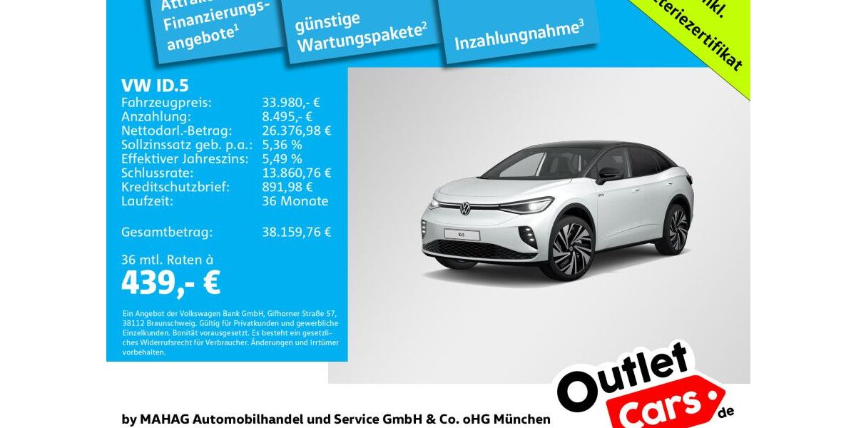 VW ID.5 63.179 km 33.980 &euro; Dachau 85221