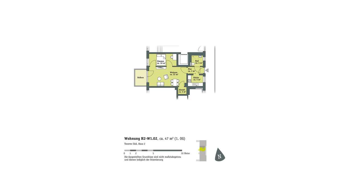 Etagenwohnung Bremen Osterholz - 2 Zimmer, 47 m&sup2;, 330&euro; | Angebot:27146064