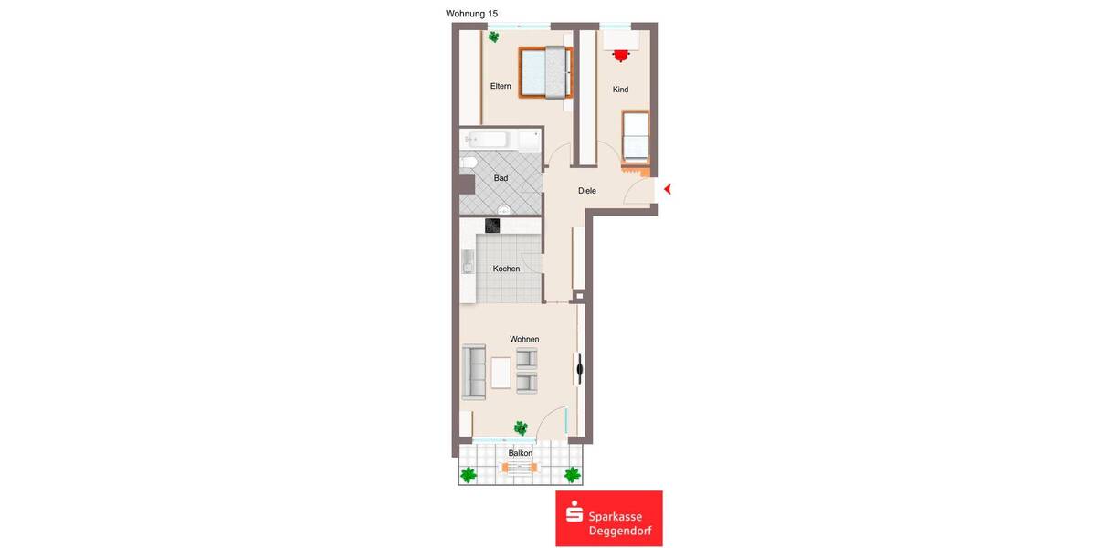 Etagenwohnung Plattling - 3 Zimmer, 78 m&sup2;, 179.000&euro; | Angebot:26908755