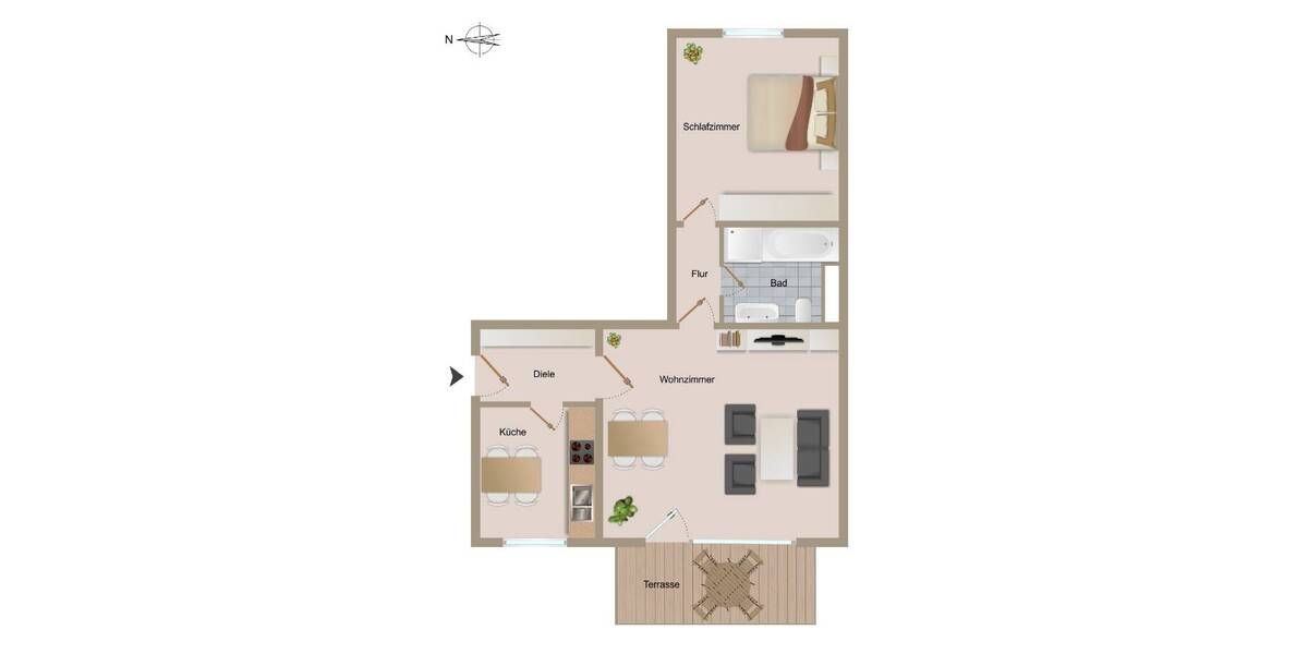 Etagenwohnung Rosenheim Aising - 2 Zimmer, 63 m&sup2;, 270.000&euro; | Angebot:26410252