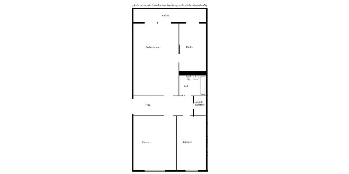 Etagenwohnung Doberschau-Gaußig Gaußig - 3 Zimmer, 71 m&sup2;, 345&euro; | Angebot:19629772