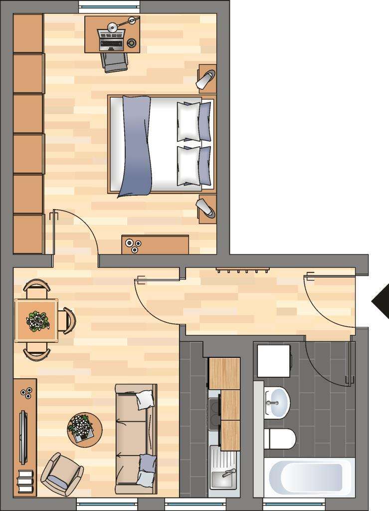 Wohnung zum Mieten in Dortmund 357 € 36.37 m² 1 zimmer