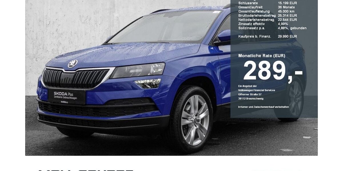 Skoda Karoq 34.011 km 29.880 € Düsseldorf 40474