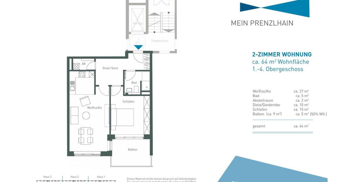 Etagenwohnung Berlin Friedrichshain-Kreuzberg - 2 Zimmer, 64 m&sup2;, 455.000&euro; | Angebot:27235410