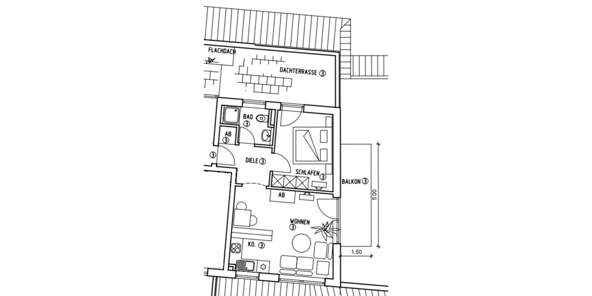 Etagenwohnung Bad Wörishofen - 2 Zimmer, 50 m&sup2;, 640&euro; | Angebot:25568558